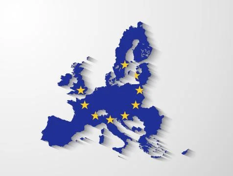 European union map with shadow effect Illustrazione stock