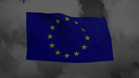 European Union thunder and cloud cg background for negative image footage Video stock 10598166