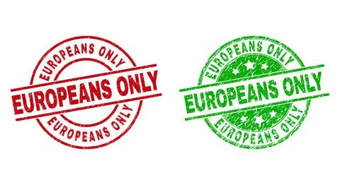 EUROPEANS ONLY Round Watermarks Using Corroded Style イラスト素材