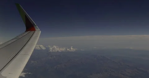 Europe's highest mountain range, the Alps from the plane, 4K Stock Footage 221247352
