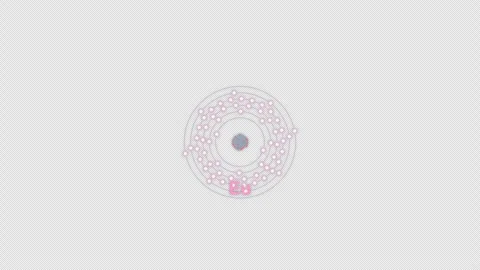 Europium Eu Bohr Atom Model Clean No Text Animation Video Overlay Alpha 4K Vídeo Stock 339367998