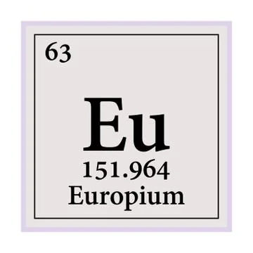Europium Periodic Table of the Elements Vector illustration eps 10. Stock Illustration