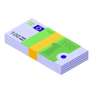 Euros cash stack icon isometric vector. Finance money Illustrazione stock
