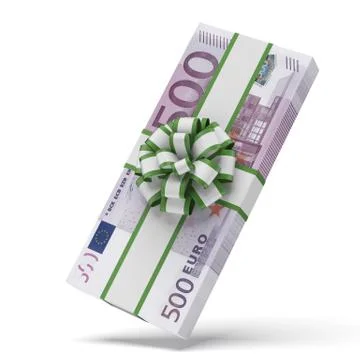 Euros with decorative bow 库存插图
