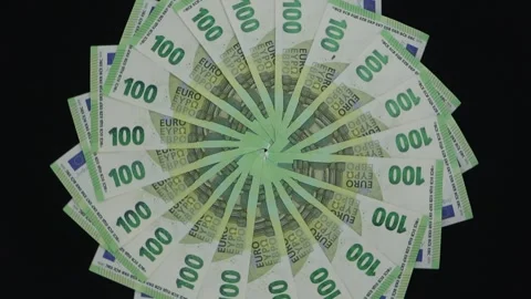 Euros spinning in a circle Stock Footage 257955391
