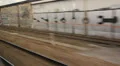 Eurostar in French town. Graffiti etc. HD Footage