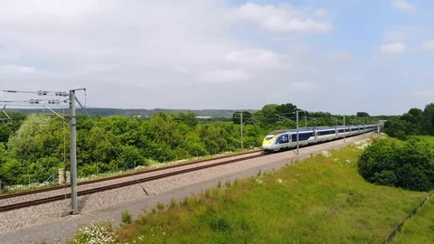 Eurostar high speed express train Stock Footage 92904350
