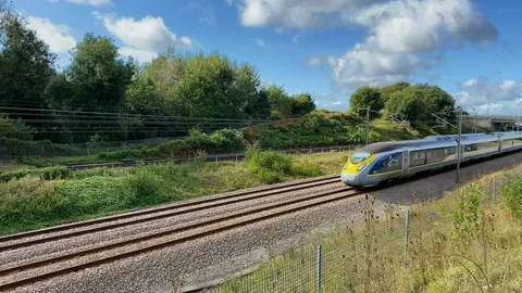 Eurostar high speed train Stock Footage 116786176