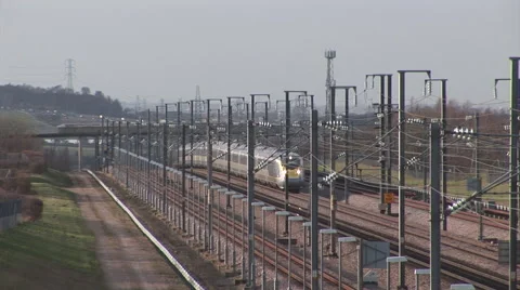 Eurostar Train on HS1 Video stock 61584744