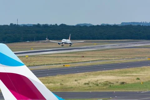 Eurowing plane lands Stock Photos