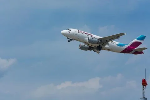 Eurowing plane takes off Stock Photos