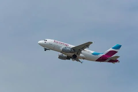 Eurowing plane takes off Stock Photos