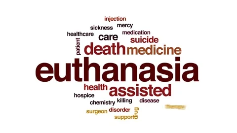 Euthanasia animated word cloud, text design animation. Video stock 81126485