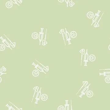 Euthanasia pet line seamless pattern Stock Illustration