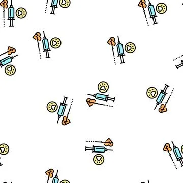 Euthanasia pet vector seamless pattern Illustrazione stock