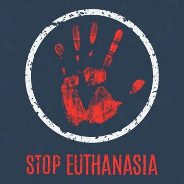 Euthanasia stop sign Stock Illustration