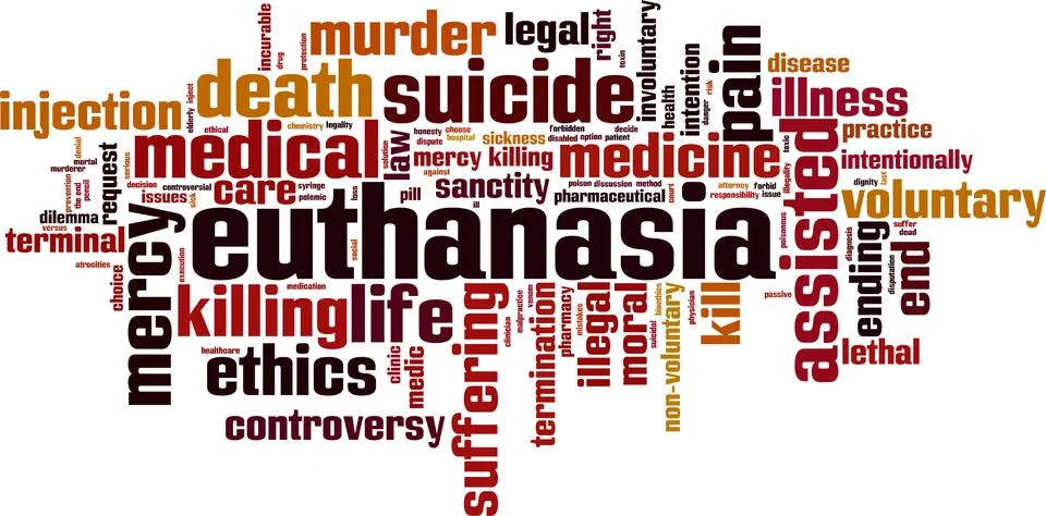 Euthanasia word cloud Stock Illustration