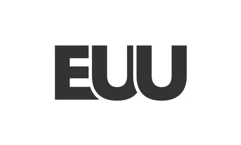 EUU logo design template with strong and modern bold text. Initial based ve.. Stock Illustration