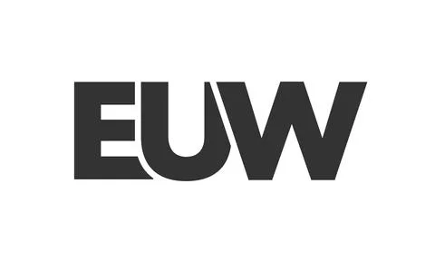 EUW logo design template with strong and modern bold text. Initial based ve.. Illustrazione stock