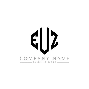 EUZ letter logo design with polygon shape. EUZ polygon and cube shape logo .. Stock Illustration