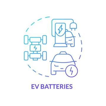 EV batteries blue gradient concept icon Stock Illustration