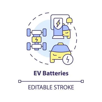EV batteries multi color concept icon 스톡 일러스트