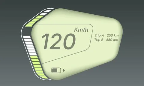 EV Bicycle Head Unit Dashboard User Interface Design Concept 库存插图