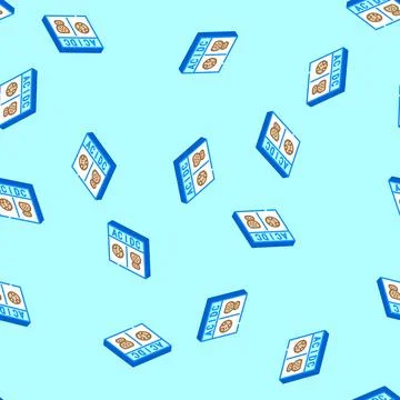 Ev charger types electric isometric icon seamless pattern Stock Illustration