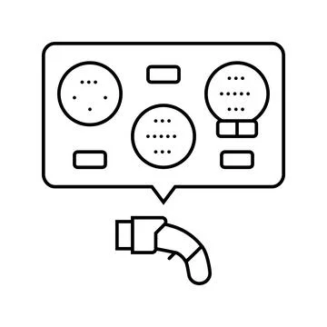 Ev charger types electric line icon vector illustration Stock Illustration