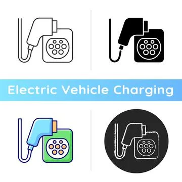 EV charging connectors icon Illustrazione stock