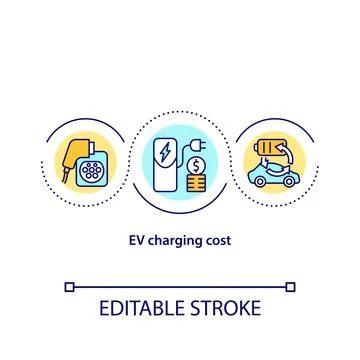 EV charging cost concept icon. Stock Illustration