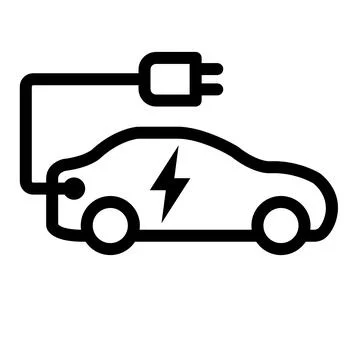 EV Charging electric car with plug icon, Electric vehicle parking and charg.. Stock Illustration