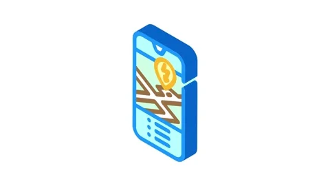 Ev charging map electric isometric icon animation Stock Footage 327290240