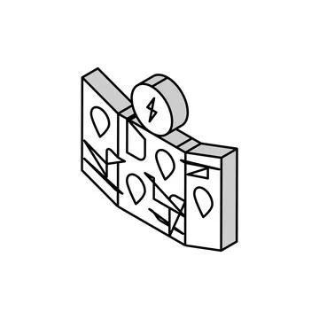 Ev charging map electric isometric icon vector illustration Stock Illustration