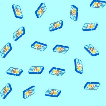 Ev charging map electric isometric icon seamless pattern イラスト素材