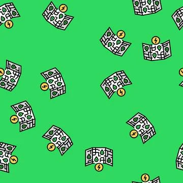 Ev charging map electric vector seamless pattern Illustrazione stock
