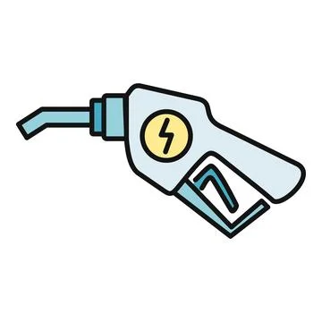 Ev charging nozzle distributing clean electric energy イラスト素材