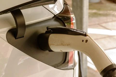 An EV charging Stock Photos