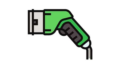 Ev charging plug electric color icon animation Stockbeeldmateriaal 326105633