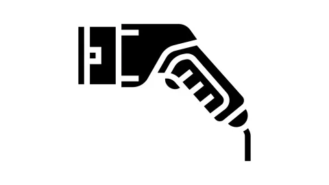 Ev charging plug electric glyph icon animation Stockbeeldmateriaal 326152409