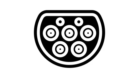 Ev charging plug electric glyph icon animation Stockbeeldmateriaal 326743055