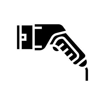 Ev charging plug electric glyph icon vector illustration Stock Illustration