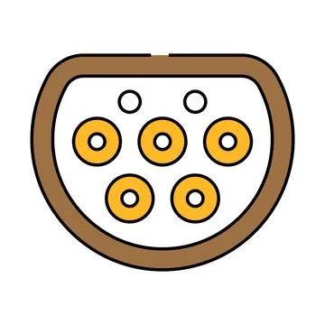 Ev charging plug electric icon color illustration Stock Illustration