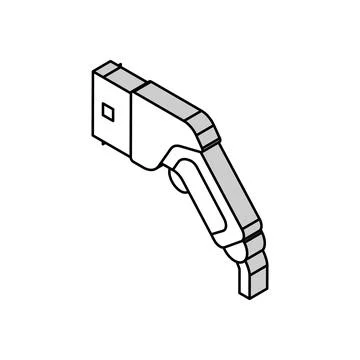 Ev charging plug electric isometric icon vector illustration Stock Illustration
