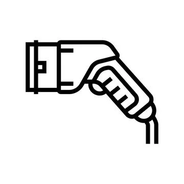 Ev charging plug electric line icon vector illustration Stock Illustration