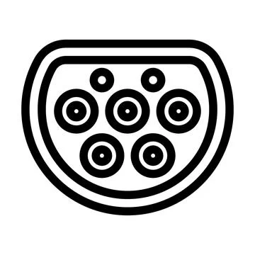 Ev charging plug electric line icon vector illustration Illustrazione stock