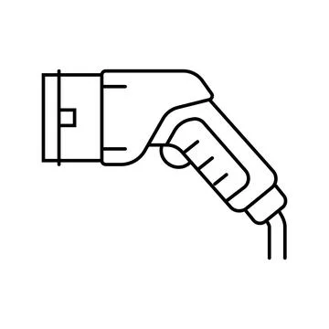 Ev charging plug electric line icon vector illustration Stock Illustration