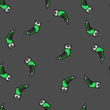 Ev charging plug electric vector seamless pattern Stock Illustration