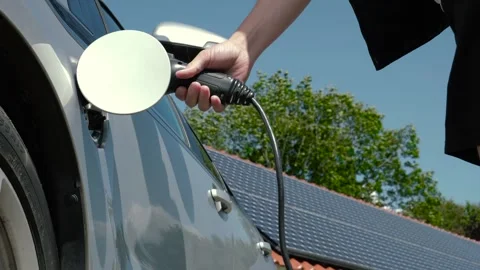 EV charging solar panels Stock Footage 249688962