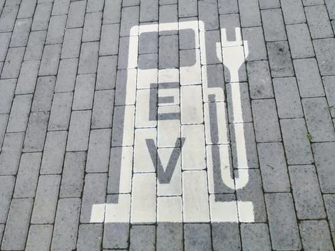 EV Charging spot sign Stock Photos